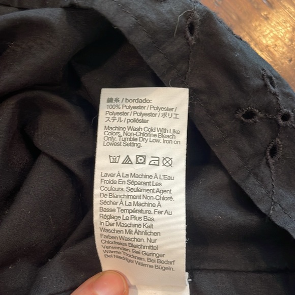 J.Crew Flutter Sleeve Eyelet Top, black, small - Picture 7 of 7